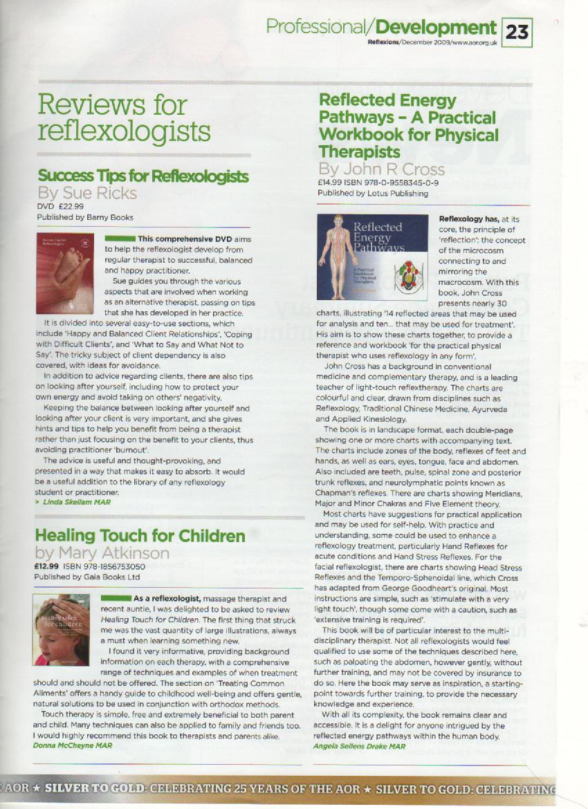Reflexions Review Success Tips for Reflexologists by Sue Ricks